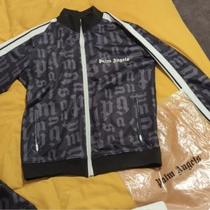 Set Palm angels pants jacket monogram black gray
